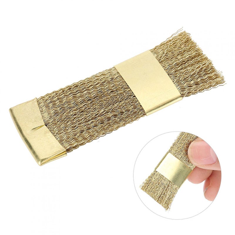 Nail Art Bits Cleaning Brush Mini Nail Art Drill Head Cleaner Golden Color Copper Wire Drill Cleaner Brush Manicure Accessories Portable Dust Cleaning Polishing Manicure Tool