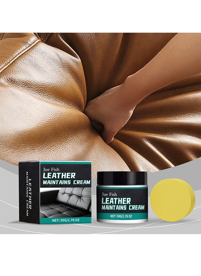 JUE-FISH Leather Care Cream Furniture Leather Boots Coats Sofa Cleaning Care Polishing Leather Care Leather Care and Leather Conditioner  - Image 1