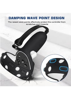 Y&D Touch Controller Grip Cover Compatible with Meta Oculus Quest 2 Full Coverage Anti-Throw Handle Protecting Sleeve Accessories Adjustable Knuckle Strap (Black)  - Image 5