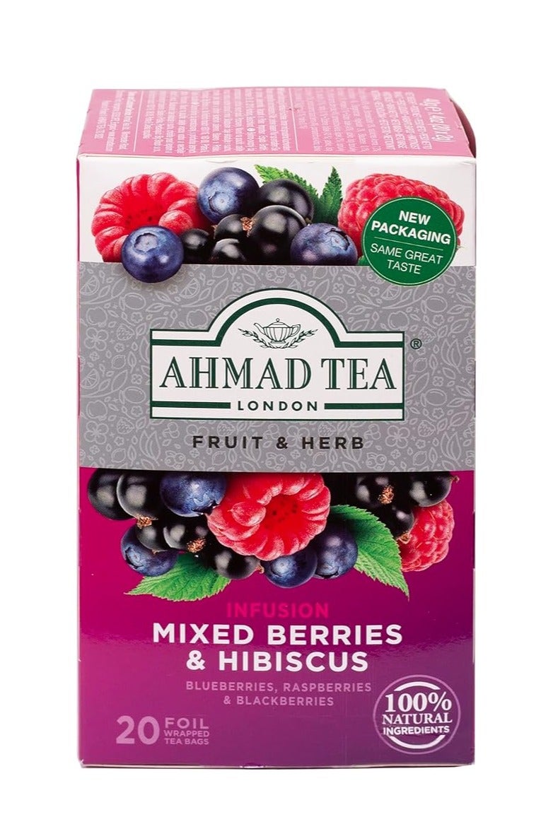 احمدتي احمد تى شاى مزيج من التوت البرى والكركدية 20 فتلة - Image 1