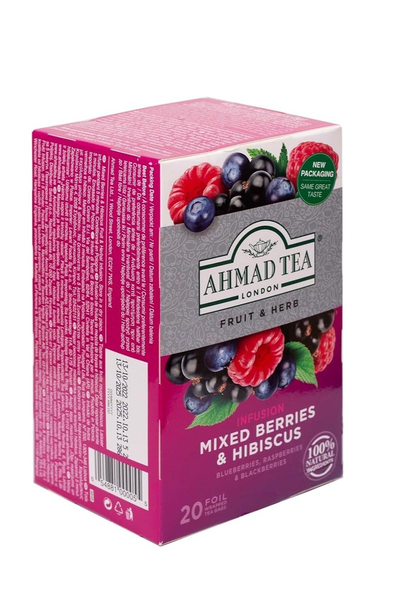 احمدتي احمد تى شاى مزيج من التوت البرى والكركدية 20 فتلة - Image 2