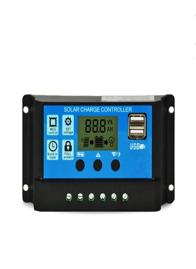 Generic 60A Solar Charge Controller, Solar Panel Charger Controller with Dual USB Port Multi-Function Adjustable LCD Display PWM Auto Paremeter Solar Panel Charger Controller  - Image 1