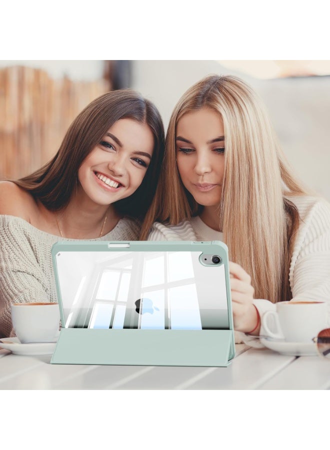 إيفو جراب لجهاز iPad Air 11 2025 (الجيل السابع) M3 مقاس 11 بوصة 2025، إطار TPU مقاوم للصدمات وغطاء خلفي شفاف من البولي كربونات غير لامع، جراب واقٍ مع حامل قلم - أخضر ماتشا، بولي كربونات - Image 2