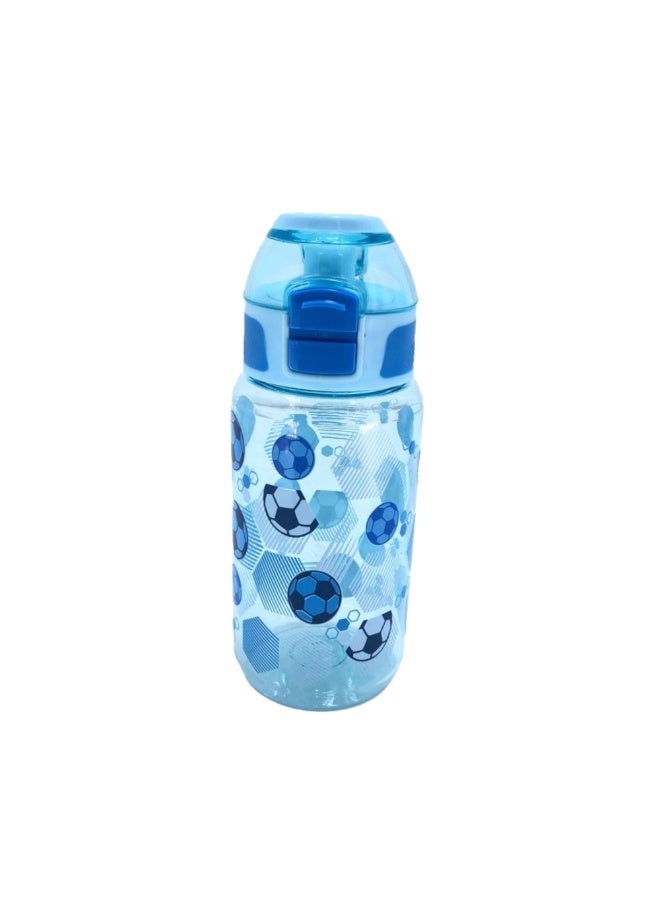 i-kola FOOTBALL LIGHT BLUE 540 ML Kids Water Bottle for School | BPA-Free Plastic Water Bottle for Boys & Girls | Leakproof, Unbreakable, Easy to Drink, Quick Open Lock (TS-9234 A 1) - Image 2