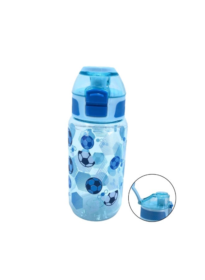 i-kola FOOTBALL LIGHT BLUE 540 ML Kids Water Bottle for School | BPA-Free Plastic Water Bottle for Boys & Girls | Leakproof, Unbreakable, Easy to Drink, Quick Open Lock (TS-9234 A 1) - Image 1