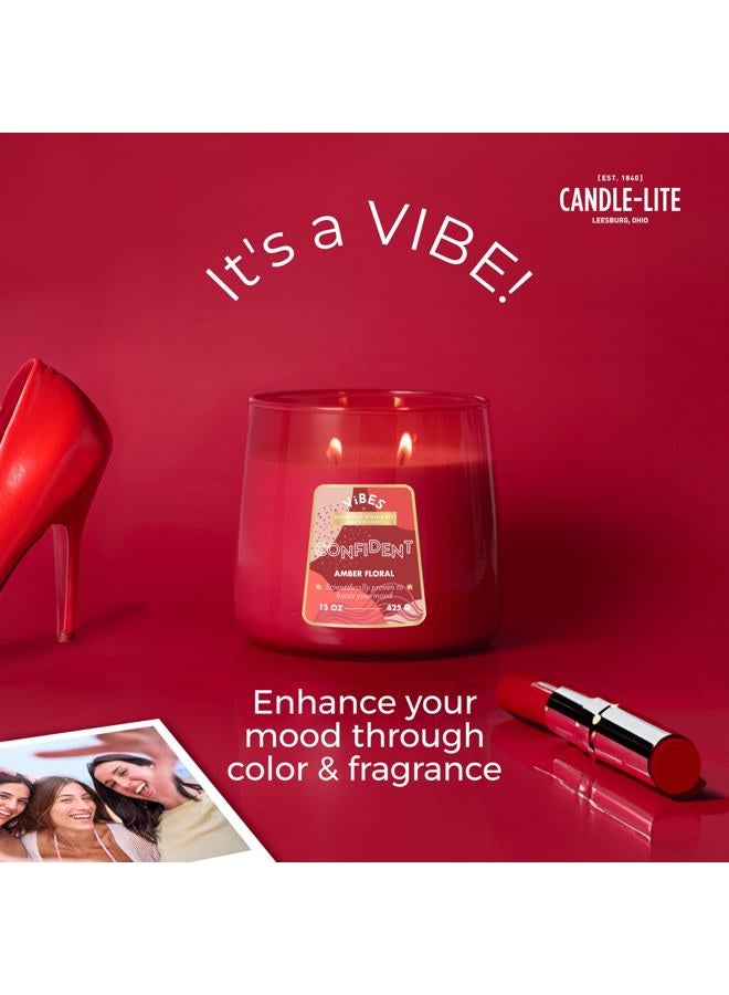 Essential Elements Vibes by Candle-lite Aromatherapy Scented Candle, 15 oz Two-Wick, Relaxing Fragrance, Ideal for Home Décor & Gift, Confident (Individual Box) - Image 5