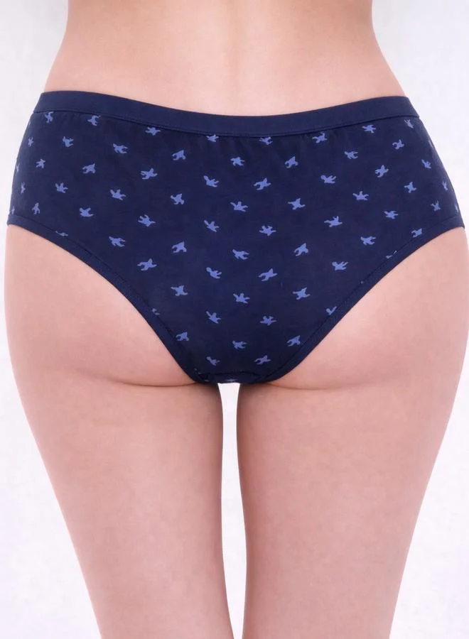 Take Two Pack of 3 - Printed Mid Rise Briefs By LAZZYCAT