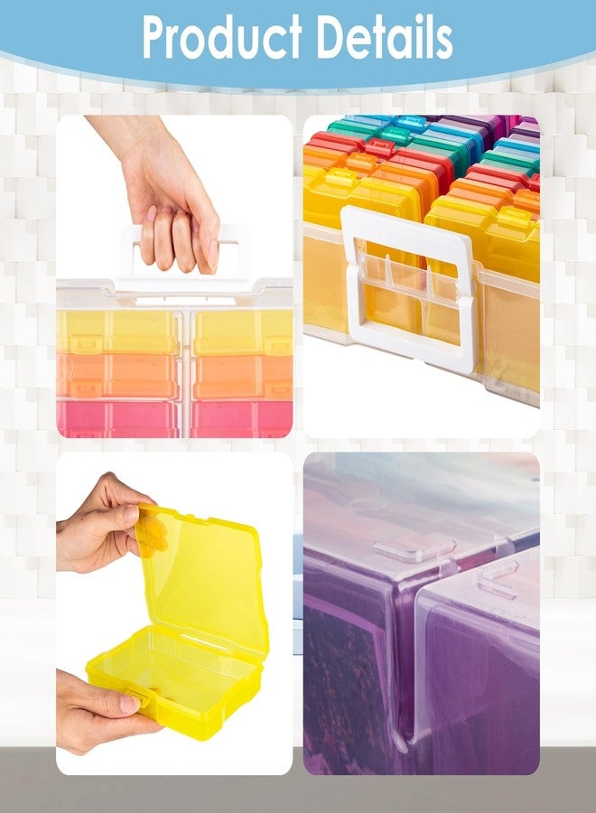 CraftGenes Photo Storage Box, Colorful 16 inner 4''×6'' Plastic Storage Containers with Handle for Photos, Pictures, Craft, Sewing Supplies, Card Organizer&Sticker Storage - Image 3