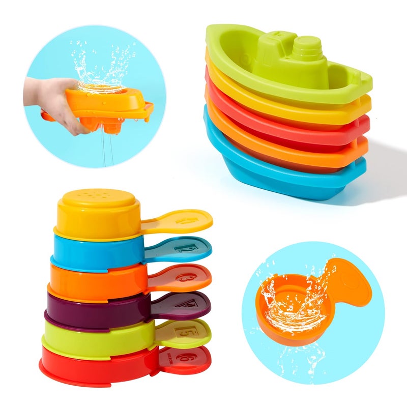 AMCHSURI Baby Bath Toys for Kids Ages 13 Mold Free Bath Toys for Toddler 24 Bathtub Sand Beach Pool Water Toys with Tub Toys for Babies 12 18 Months 11Pack - Image 2