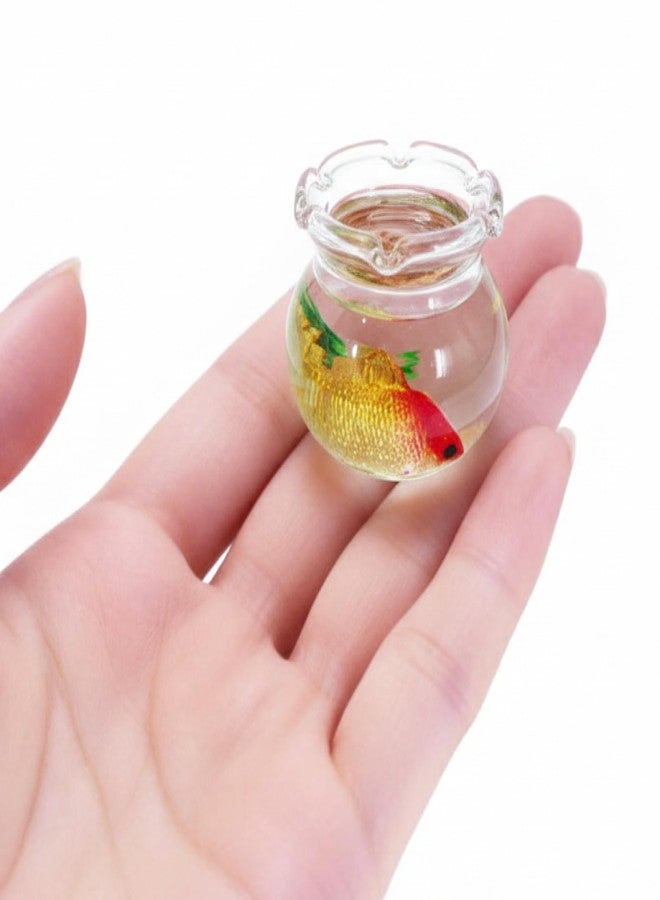 CHAMBERY 1:12 Scale Miniature Glass Fish Bowl Dollhouse Accessories Decoration, Random Color - Image 2