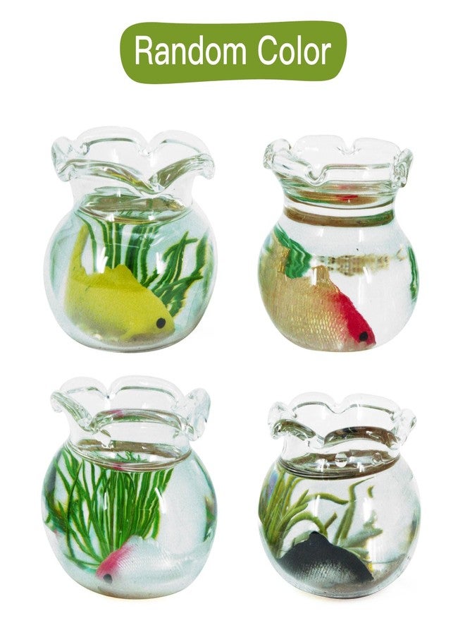 CHAMBERY 1:12 Scale Miniature Glass Fish Bowl Dollhouse Accessories Decoration, Random Color - Image 3