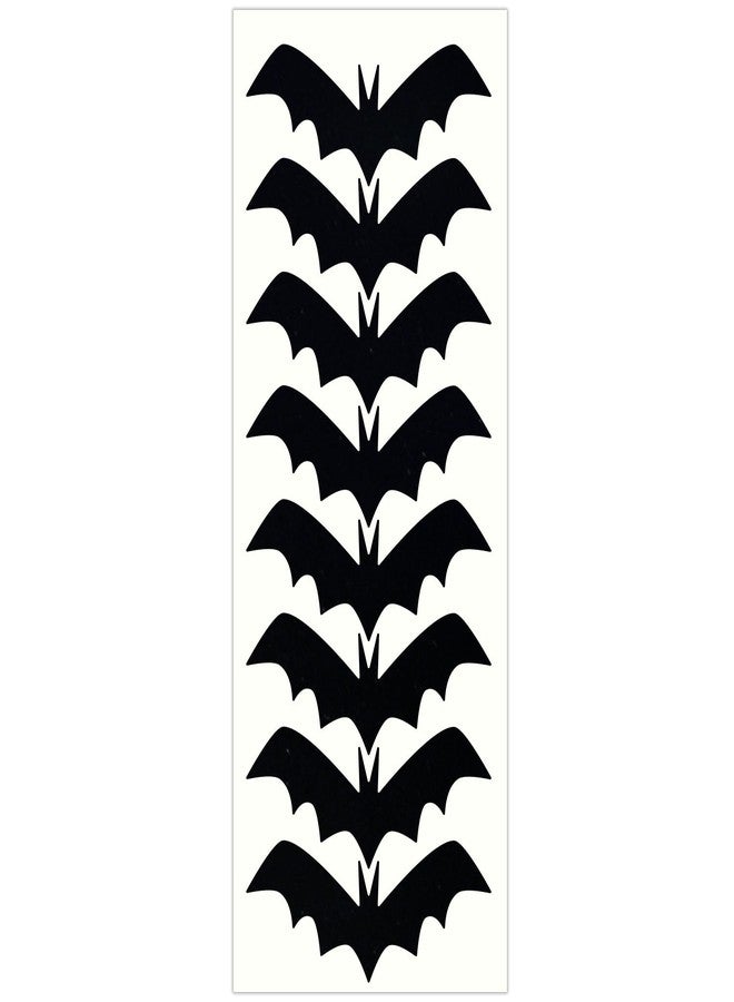 LiteMark Reflective Black 4 Inch bat Sticker Decals for Helmets, Bicycles, Strollers, Wheelchairs and More - Pack of 8 - Image 1