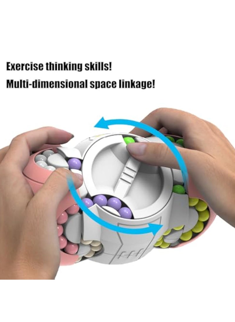 YelaJoy Rotating Magic Bean Cube Spinner Fidget Toys,Gifts,Learning & Education Toys,Stress Relief Gifts Fidget Toys Adults Kids,Double Flip Handheld Puzzle Cube Magic Bean Spinner  - Image 3