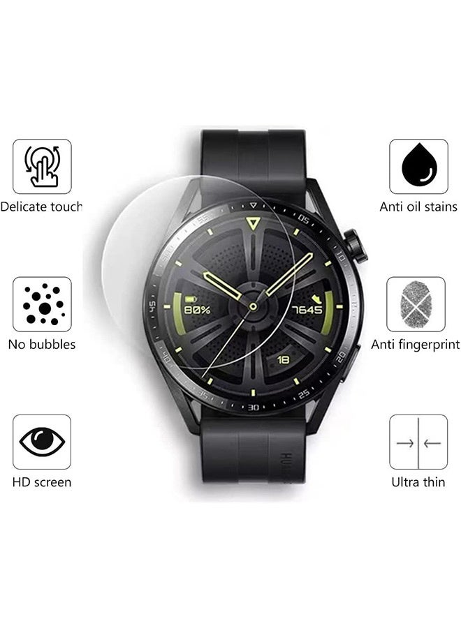 Tersely [3 Pack] Screen Protector for HUAWEI Watch GT 3 GT3 46mm smartwatch [Not for Huawei GT 3 pro] Tempered Glass Anti-Scratch Bubble-Free Easy Installation - Image 3