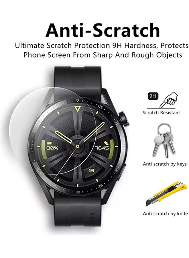 Tersely [3 Pack] Screen Protector for HUAWEI Watch GT 3 GT3 46mm smartwatch [Not for Huawei GT 3 pro] Tempered Glass Anti-Scratch Bubble-Free Easy Installation - Image 4