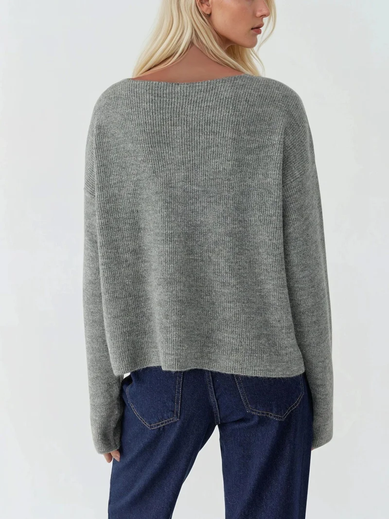 Hiccup Camel Brown Ultra Soft Crew Neck Buttoned Dual-use Cardigan for Women | Best Price UAE