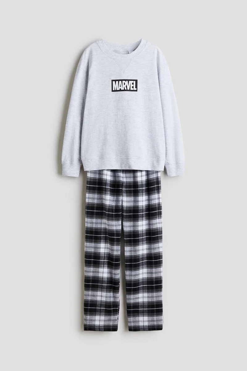 اتش اند ام بيجاما قطنية مزينة بطبعة