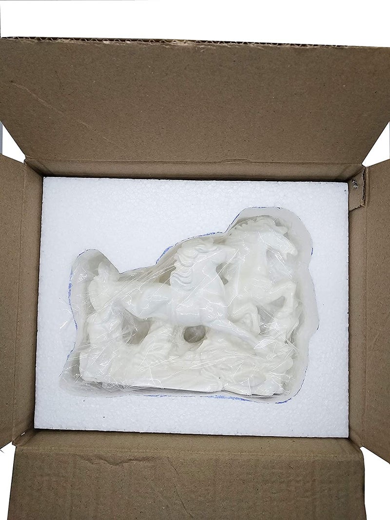 TREE MAISON CORONATING HOMES Vastu White Horse Statue Two Running Horses for Success Good Luck Feng Shui Positive Energy Decor Perfect for Business Growth Decorative Sculpture for Home - Image 5