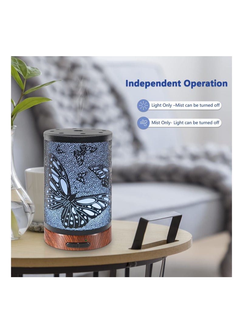 SYOSI - Metal Essential Oil Diffuser, 150ml Ultrasonic Aromatherapy Oil Diffuser Cool Mist Metal Diffuser Stylish Metal Essential Oil Diffuser with Waterless Auto Shut-Of for Bedroom ome, Office, Yoga - Image 1