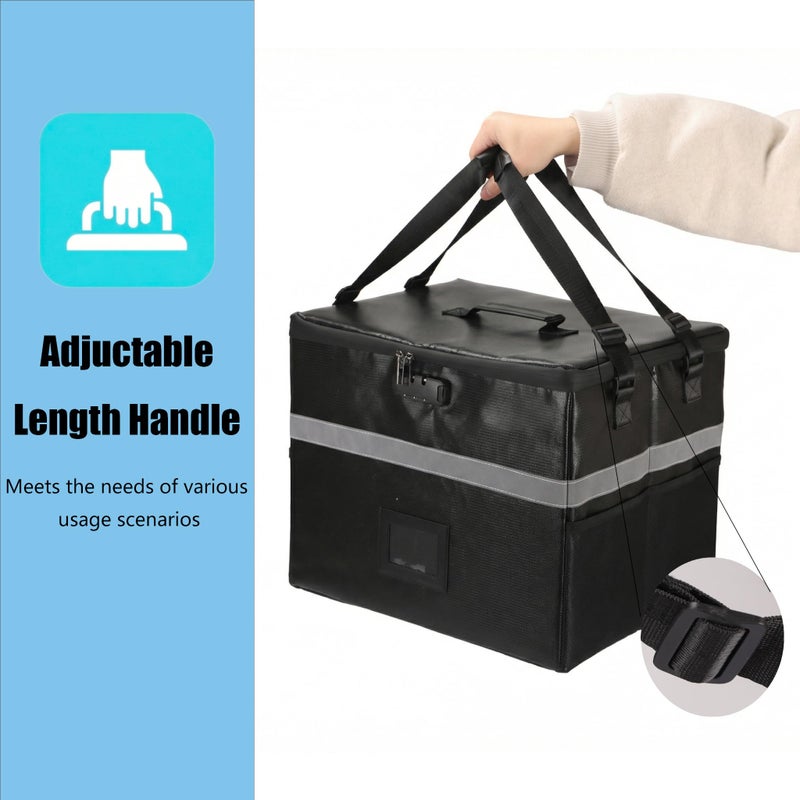 MEBRUDY Vinyl Record Storage Box with Lock, Fireproof & Water Resistant Album Storage for 150+ Records 12 inch, LP Storage Case with Adjustable Handle for Collectors, 16.7" x 13" x 13" - Image 4