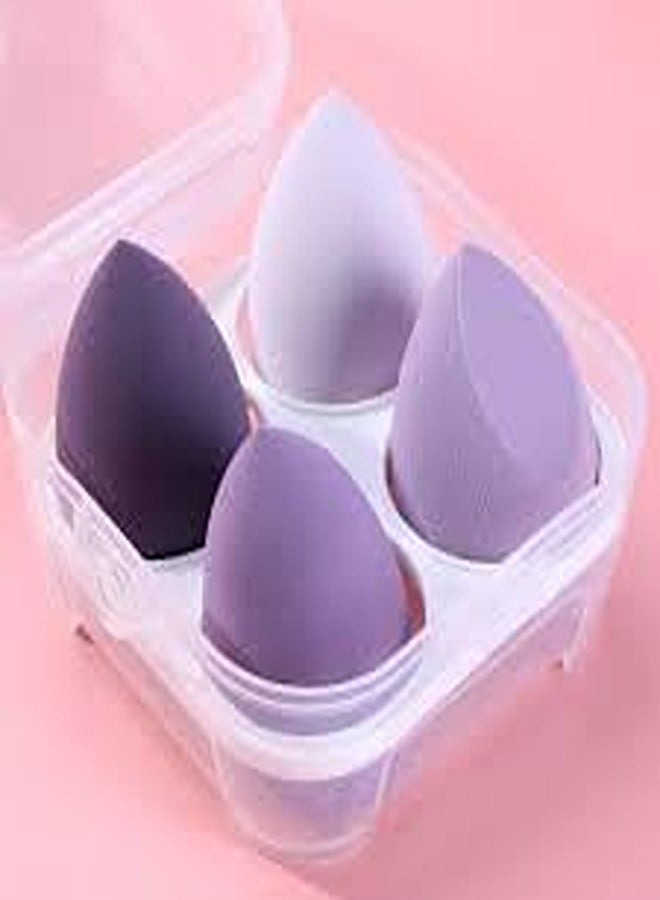 4 Pcs Makeup Sponges Blender Set - Makeup Sponges For Foundation and Powder Blender with Egg Case