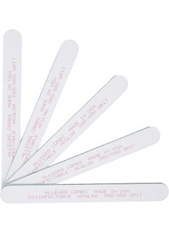 Allegro Combs Allegro Combs 7 inches Disinfetable Double Sided Cushioned Nail Files Emery Board Manicure Pedicure Salon Boards. White USA. Grits 080, 100, 180, 240. 5 Pcs (Grit 80 X-Coarse) 