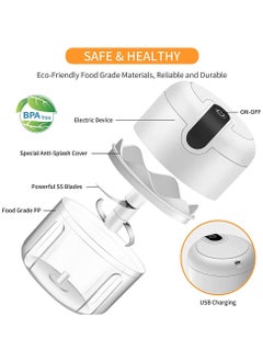 Generic 250ML Electric Food Processor, Cordless Mini Meat Chopper ,304 Stainless Steel Blade for Easy Cleaning and UseFor Garlic, Ginger, Onion, Meat, Fruits, Vegetables  - Image 2