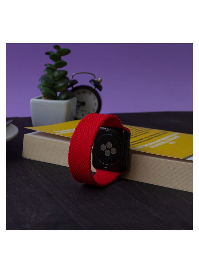 كوتيتشي - حلقة مضفرة من COTEetCI W59 لساعة Apple مقاس 42/44/ملم باللون الأحمر (WH5303-RD) - Image 1