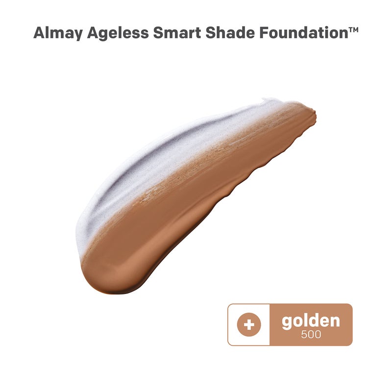 Almay Anti-Aging Foundation, Smart Shade Face Makeup with Hyaluronic Acid, Niacinamide, Vitamin C & E, Hypoallergenic-Fragrance Free, 500 Golden, 1 Fl Oz (Pack of 1) - Image 2