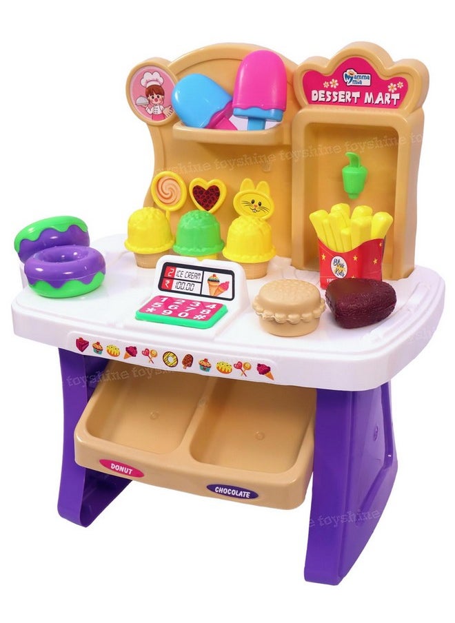 Toyshine - Toyshine Kid Supermarket Shop, 19 Pcs, With Sound Effects, Pink - Image 1