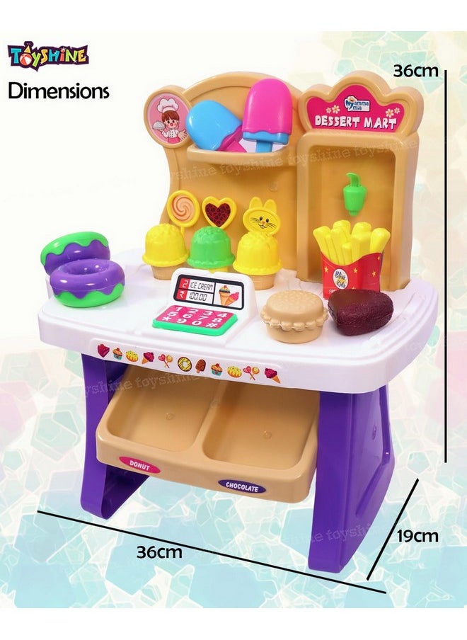 Toyshine - Toyshine Kid Supermarket Shop, 19 Pcs, With Sound Effects, Pink - Image 1