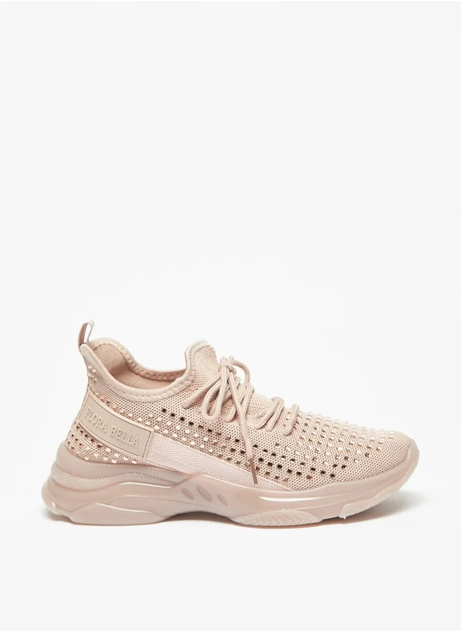 فلورا بيلا من شو إكسبرس Women Studded Low Ankle Sports Shoes with Lace-Up Closure