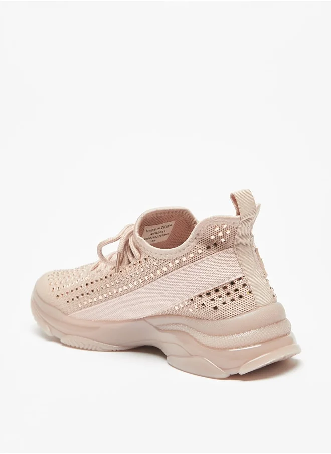 فلورا بيلا من شو إكسبرس Women Studded Low Ankle Sports Shoes with Lace-Up Closure
