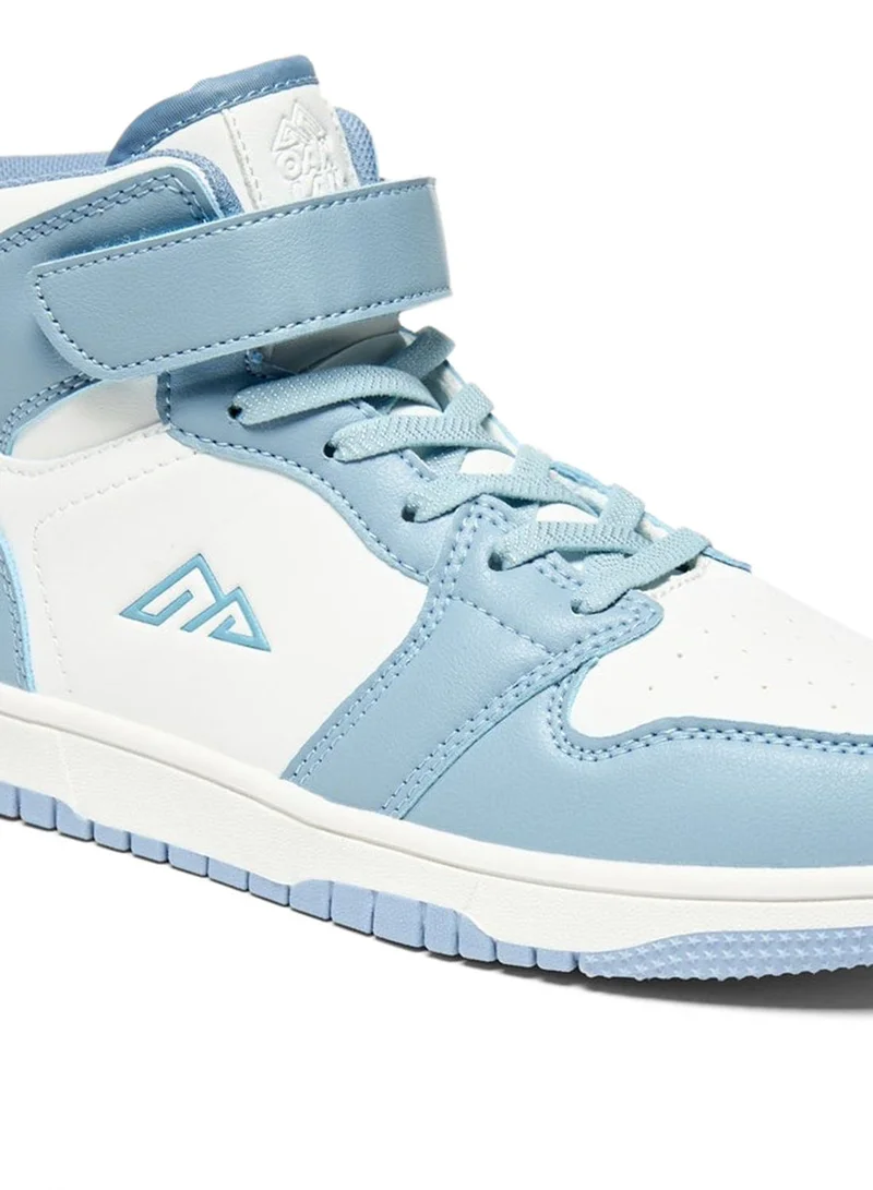 Oaklan By Shoexpress BLUE Panelled High Top School Sneakers With Hook And Loop Closure for Women | Best Price UAE