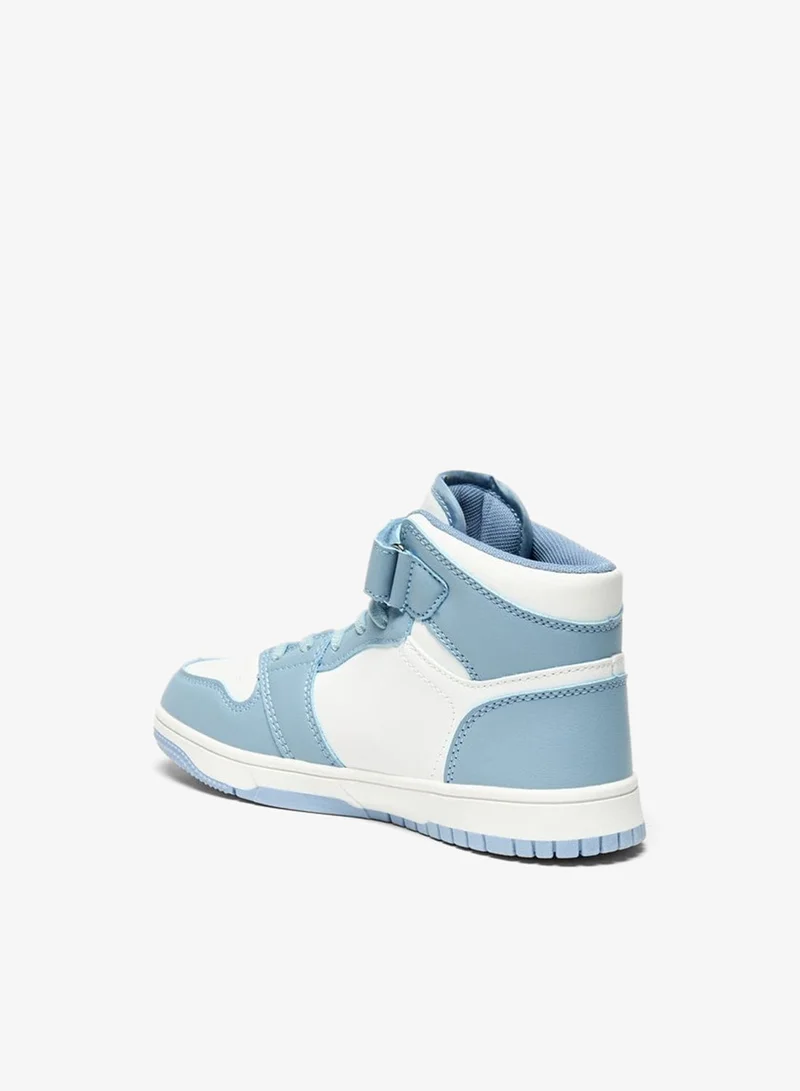 Oaklan By Shoexpress BLUE Panelled High Top School Sneakers With Hook And Loop Closure for Women | Best Price UAE