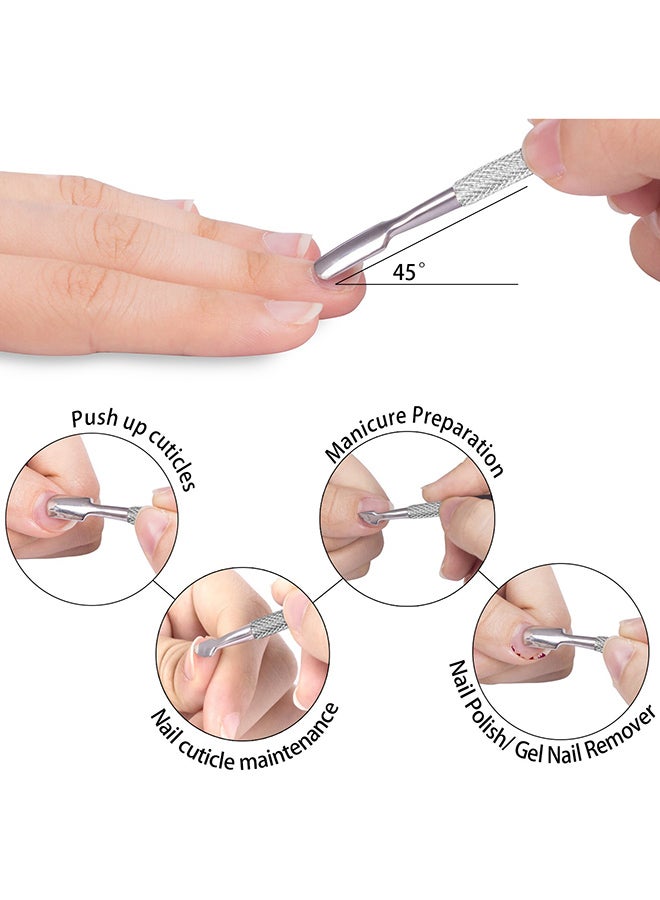 CYTHERIA Cuticle Trimmer With Pusher Silver - Image 4