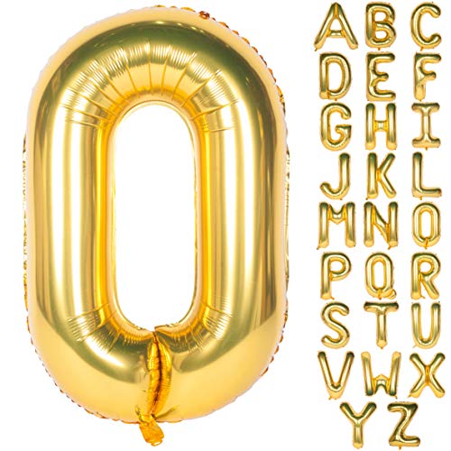 CHANGZHONG Letter Balloons 40 Inch Giant Jumbo Helium Foil Mylar for Party Decorations Gold O - Image 1