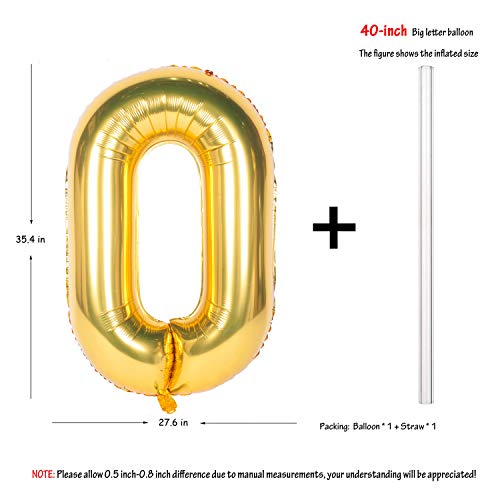 CHANGZHONG Letter Balloons 40 Inch Giant Jumbo Helium Foil Mylar for Party Decorations Gold O - Image 5