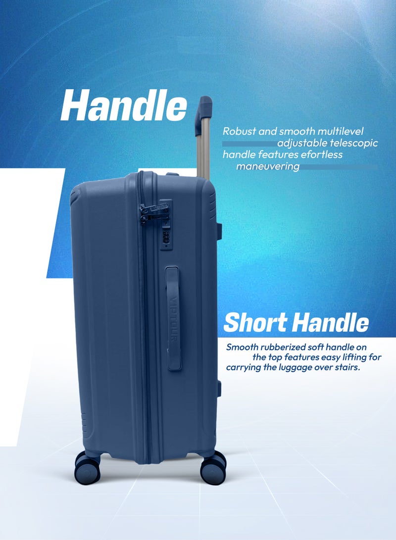 VIPTOUR 3 Piece Trolley Luggage Set Lightweight Suitcase 360° Double Wheels, Travel Bag with TSA Lock & Telescopic Handle - Image 5