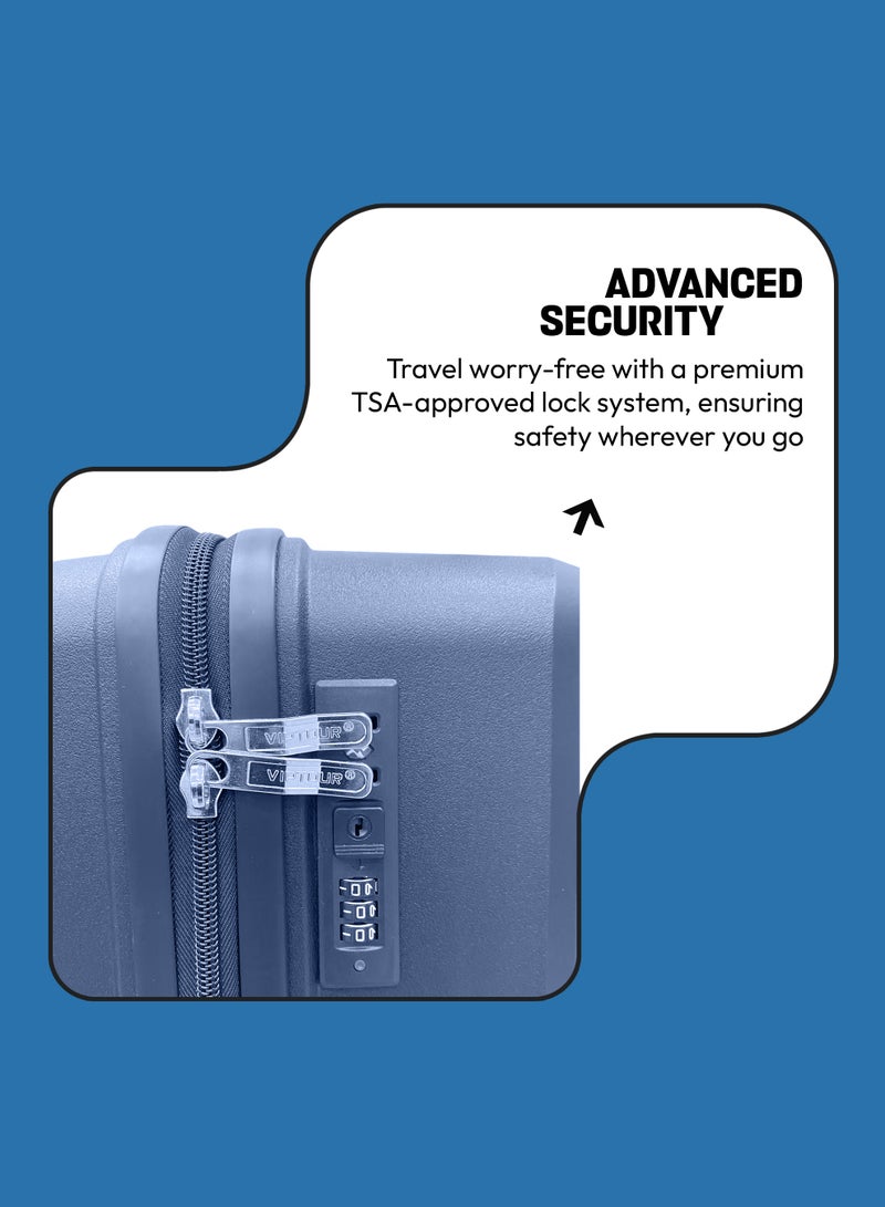 VIPTOUR 3 Piece Trolley Luggage Set Lightweight Suitcase 360° Double Wheels, Travel Bag with TSA Lock & Telescopic Handle - Image 4