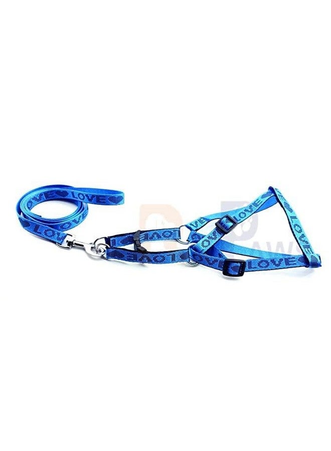 Love Printed 15 Mm Nylon Harness And Leash Set, Adjustable 0.5 Inch Harness For Small To Medium Breed Dogs And Puppies (Light Blue) - Image 5
