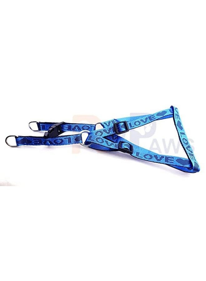 Love Printed 15 Mm Nylon Harness And Leash Set, Adjustable 0.5 Inch Harness For Small To Medium Breed Dogs And Puppies (Light Blue) - Image 3