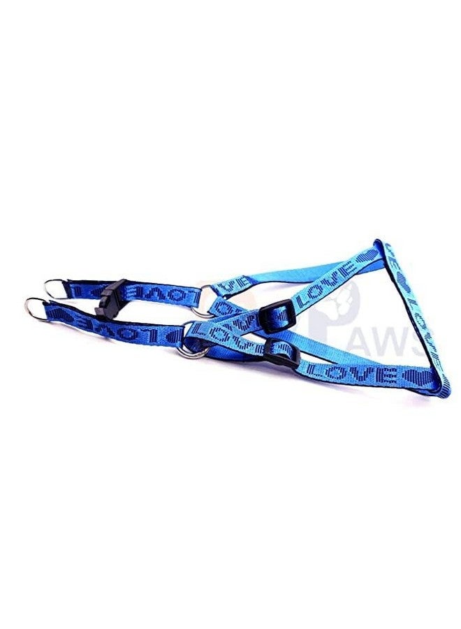 Love Printed 15 Mm Nylon Harness And Leash Set, Adjustable 0.5 Inch Harness For Small To Medium Breed Dogs And Puppies (Light Blue) - Image 4