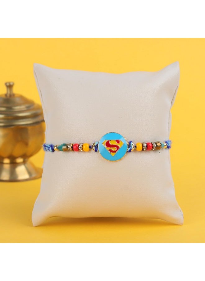 CHERKRAFT - CHERKRAFT Rakhi for Small Brother Superhero Rakhi/Cartoon Rakhi for Small Bhai Bro Rakhi Thread (Design 7, Standard) - Image 1