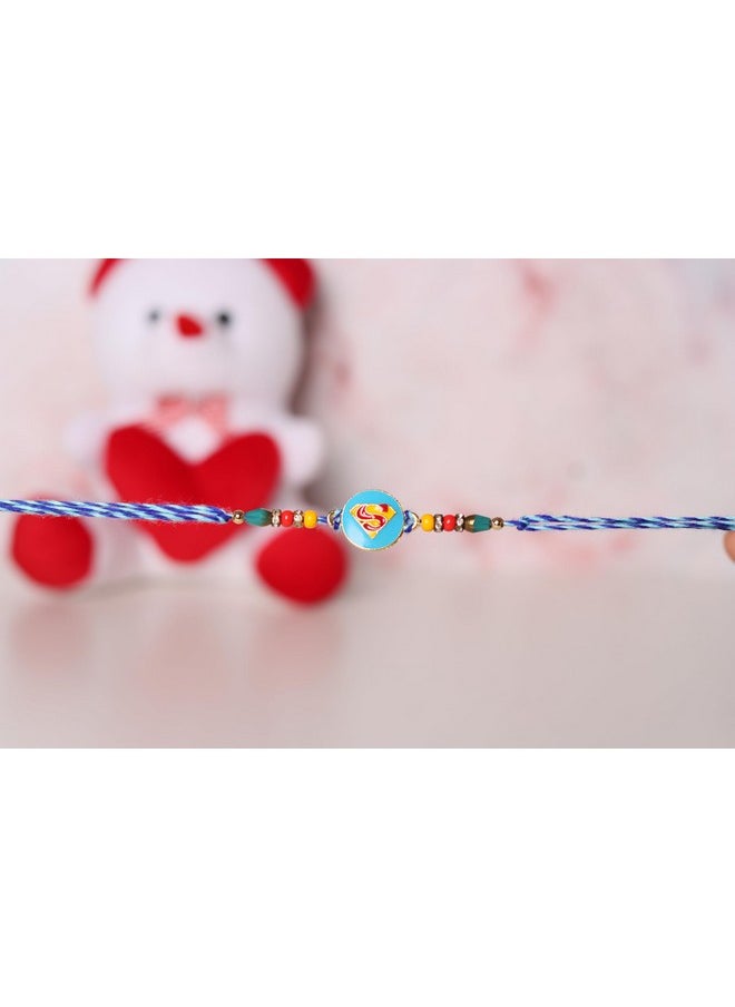 CHERKRAFT - CHERKRAFT Rakhi for Small Brother Superhero Rakhi/Cartoon Rakhi for Small Bhai Bro Rakhi Thread (Design 7, Standard) - Image 1