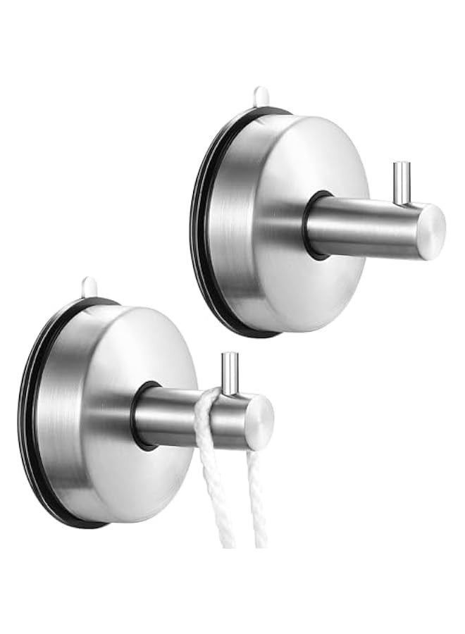 تراسل حامل مناشف من الستانلس ستيل من سترايلف، خطافات شفط للحمام مضادة للانزلاق، خطافات حائط شديدة التحمل للمناشف والارواب والمعاطف والمفاتيح والتقويمات والحمام والمنزل - Image 1