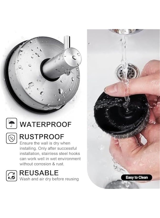 تراسل حامل مناشف من الستانلس ستيل من سترايلف، خطافات شفط للحمام مضادة للانزلاق، خطافات حائط شديدة التحمل للمناشف والارواب والمعاطف والمفاتيح والتقويمات والحمام والمنزل - Image 3