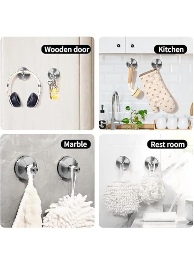 تراسل حامل مناشف من الستانلس ستيل من سترايلف، خطافات شفط للحمام مضادة للانزلاق، خطافات حائط شديدة التحمل للمناشف والارواب والمعاطف والمفاتيح والتقويمات والحمام والمنزل - Image 5