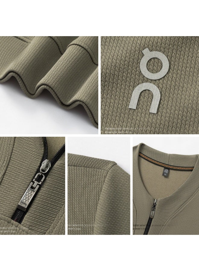 أون بلوزة ON نصف سحاب وفتحة رقبة دائرية، بلوزة عصرية غير رسمية متعددة الاستخدامات بأكمام طويلة (بيج) - Image 5