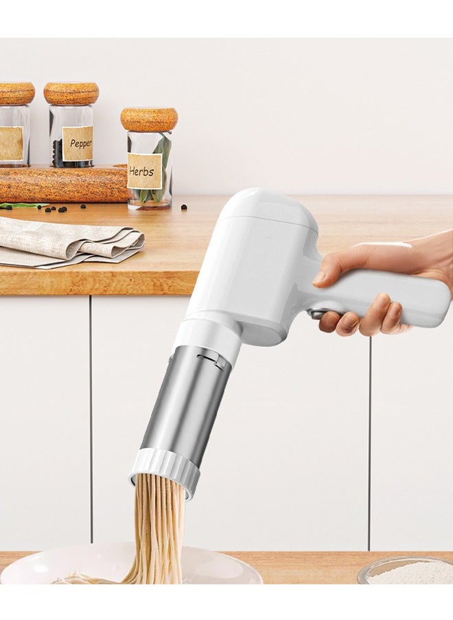 Generic - Handheld Electric Pasta Maker, 5-in-1 Cordless Pasta Maker Machine, Portable Noodle Maker with Dough Cutter, Automatic Noodle Press Machine, Homemade Spaghetti Maker-White - Image 1